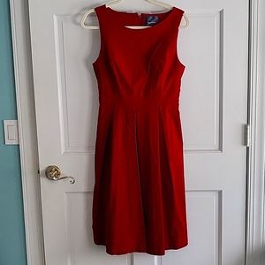 Modcloth Red Pleated Party Dress